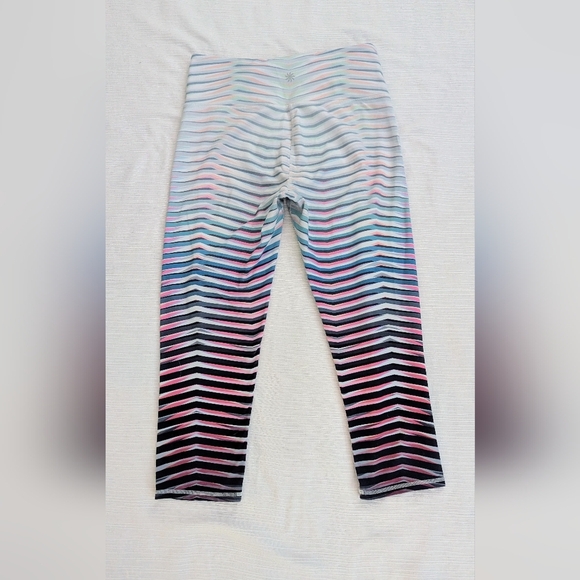 Athleta Striped Leggings Stripes  Capri Workouts Womans Size M - Picture 5 of 7